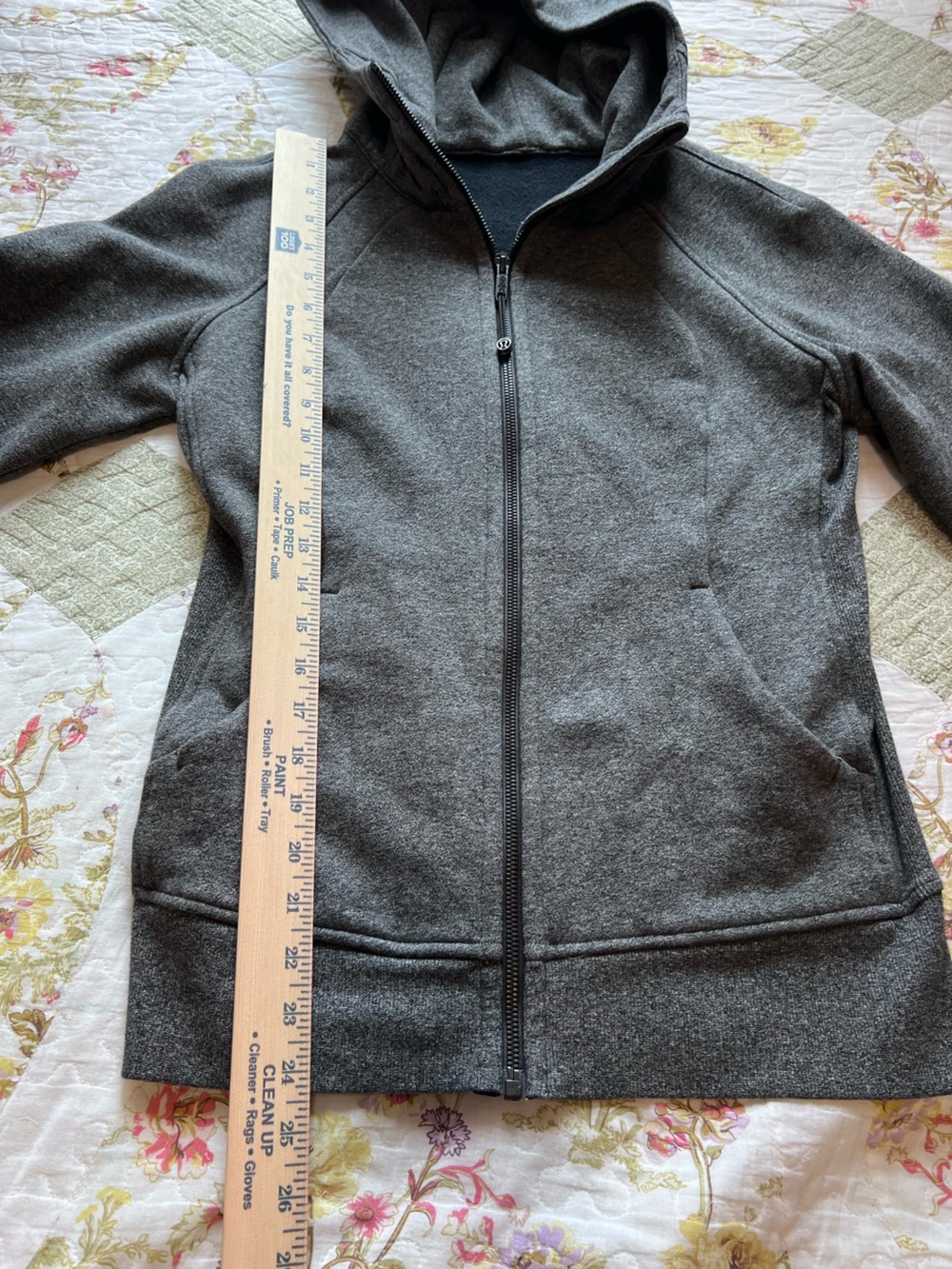 Lululemon Scuba Full Zip Hoodie Jacket Heathered Grey Size 8 - Picture 8 of 11